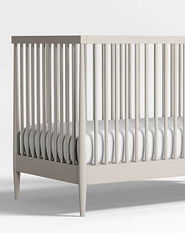 Hampshire Cozy Grey Wood Baby Crib