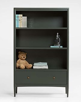 "Hampshire Tall Olive Green 3-Shelf Bookcase "