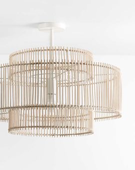 Birdcage Bamboo and Rattan Ceiling Light