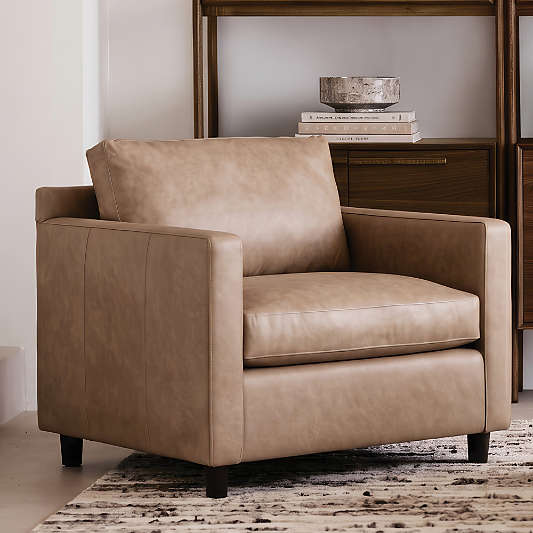 Barrett II 43.5" Leather Track Arm Chair and a Half