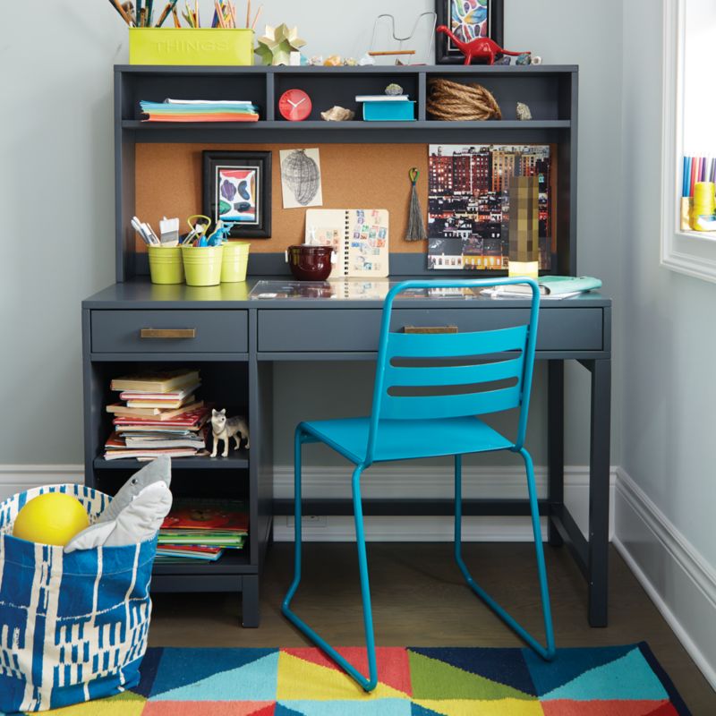 Parke Charcoal Wood 2-Drawer Kids Desk