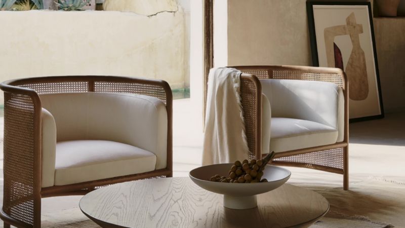 Play Fields Cane Back White Accent Chair, Set of 2 - video 2 of 2