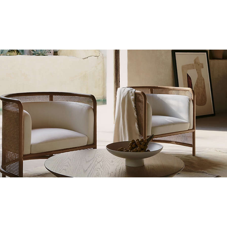 Fields cane back 2025 white accent chair