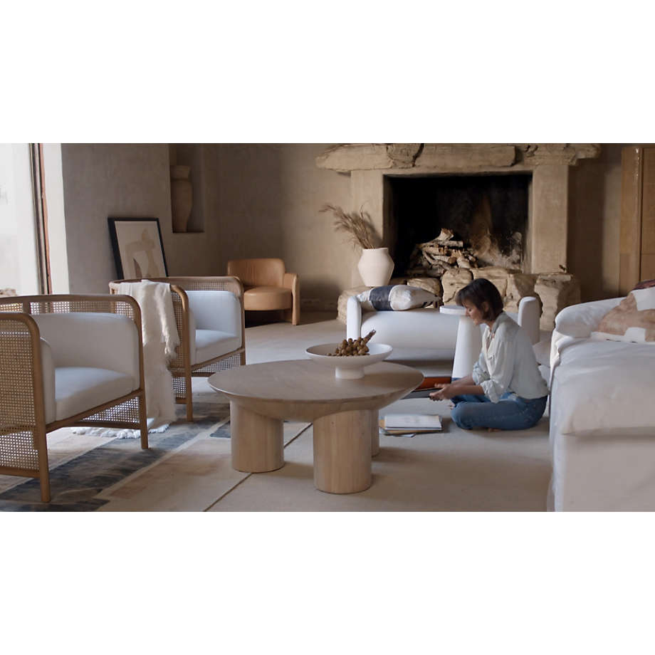 Fields Cane Back White Accent Chair Reviews Crate Barrel