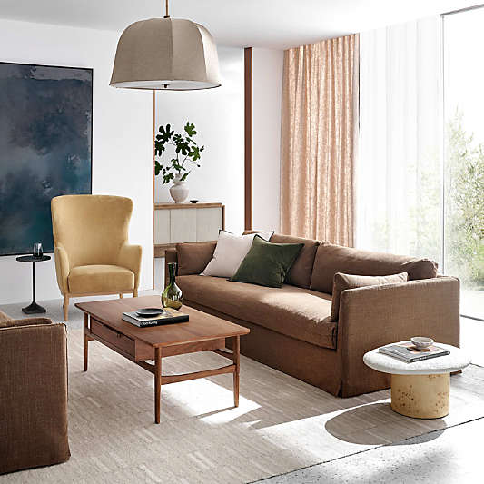 Tate Walnut Wood 48" Rectangular Storage Coffee Table