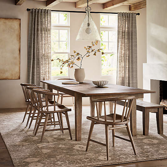 Basque 65" Weathered Light Brown Solid Wood Dining Table
