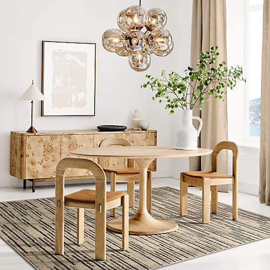 Nero 60" Natural Wood Oval Dining Table