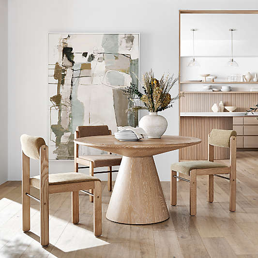 Palisades 48" Round Whitewashed Wood Dining Table