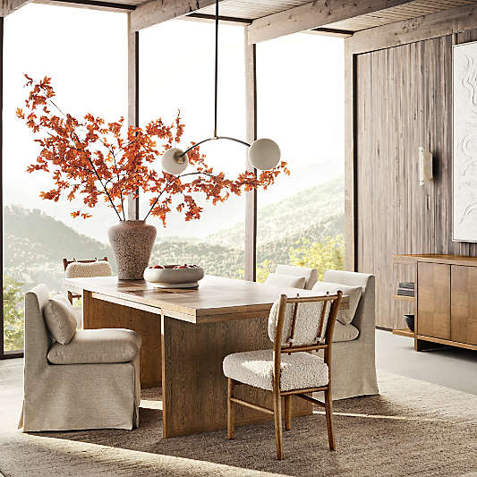 Pierre 82"-101" Light Brown Oak Wood Extendable Dining Table