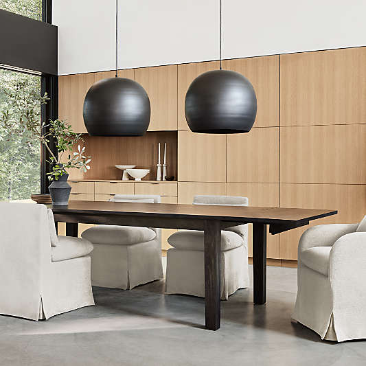 Basque Charcoal Grey Solid Wood Dining Table (65"-118")