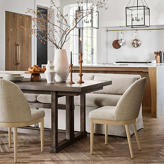 Eastham 90"-118" Brushed Charcoal Oak Wood Extendable Dining Table