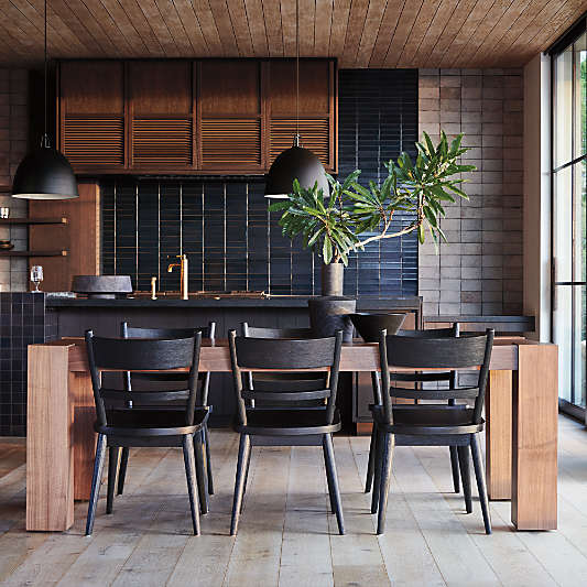 Sobro Walnut Wood Dining Table (65"-86")