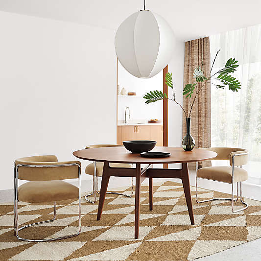 Tate 60" Walnut Wood Round Dining Table