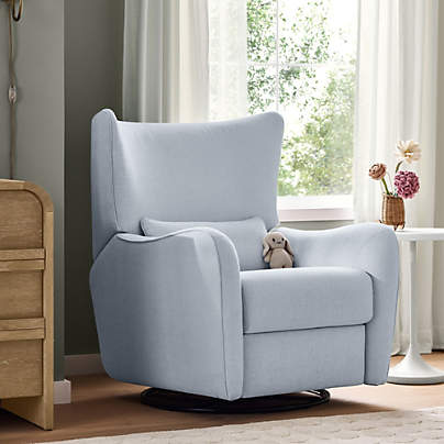 Aurora Winter Grey Nursery Electronic Power Recliner with Night Light