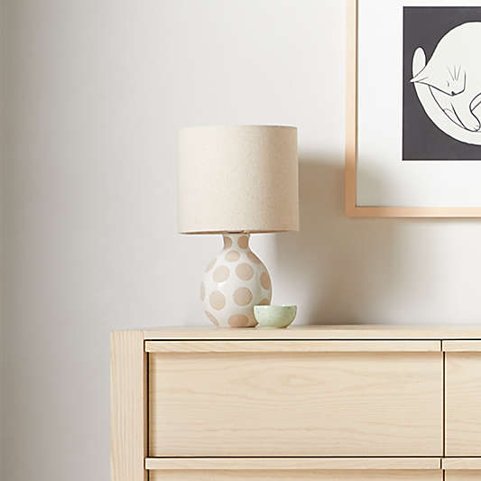 Dot White Ceramic Kids Table Lamp