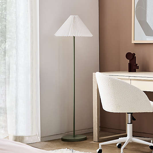 Flo Fluted Sage Green Kids Floor Lamp