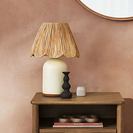Greta Scalloped Raffia Table Lamp