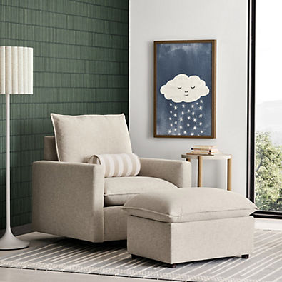 View Harbour Natural Flange Nursery Swivel Glider Chair details