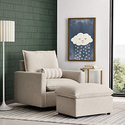 Harbour Natural Flange Nursery Swivel Glider Chair