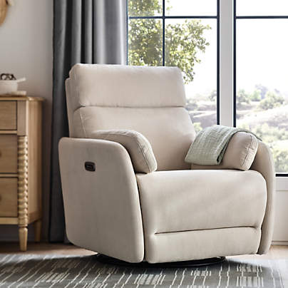 Owen Natural Nursery Electronic Power Recliner with Night Light