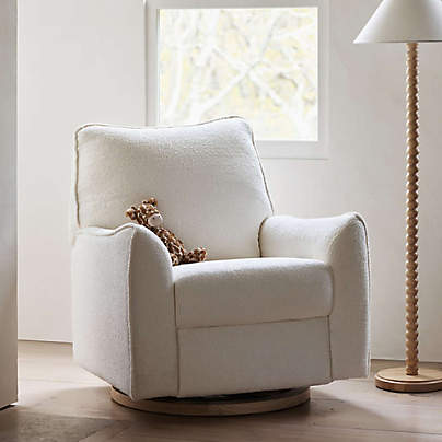 Babyletto x Nursery Works Sunday Shearling Swivel Glider Power Recliner