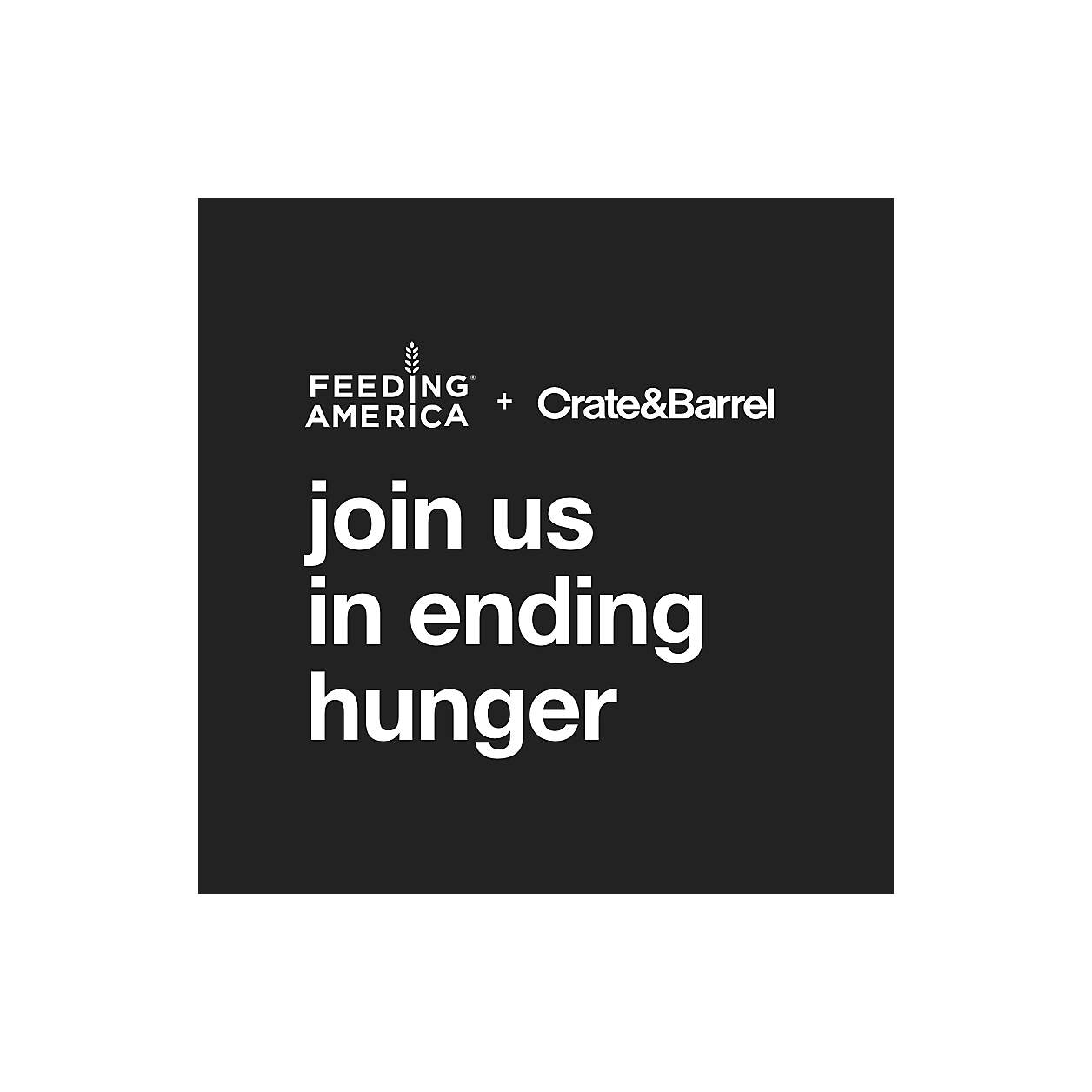 Feeding America Donation 1 Crate & Barrel