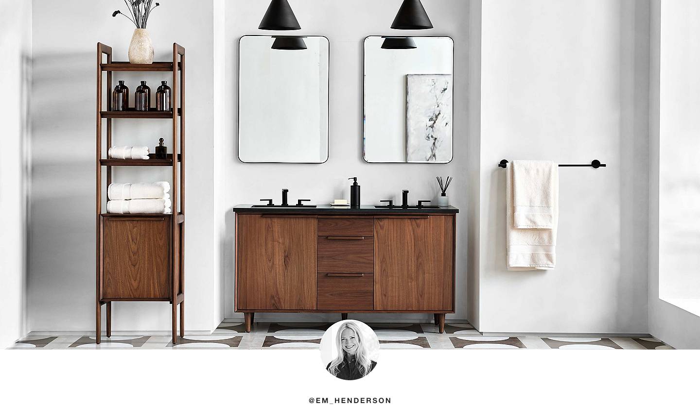 Towel Sets Mid-Century Floating Vanity Bathroom