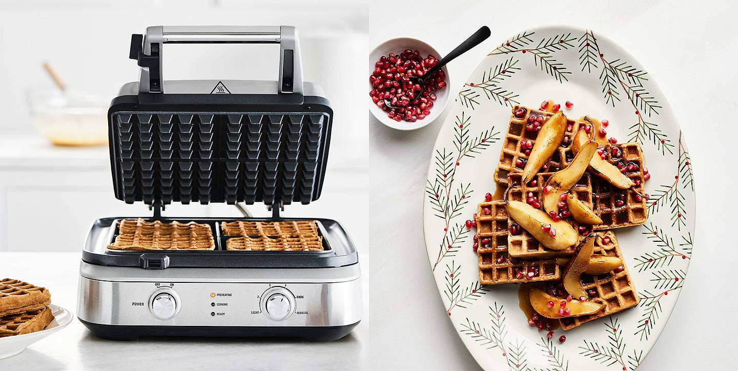 Here's how you can make cute and festive gingerbread waffles with this mini waffle  maker 