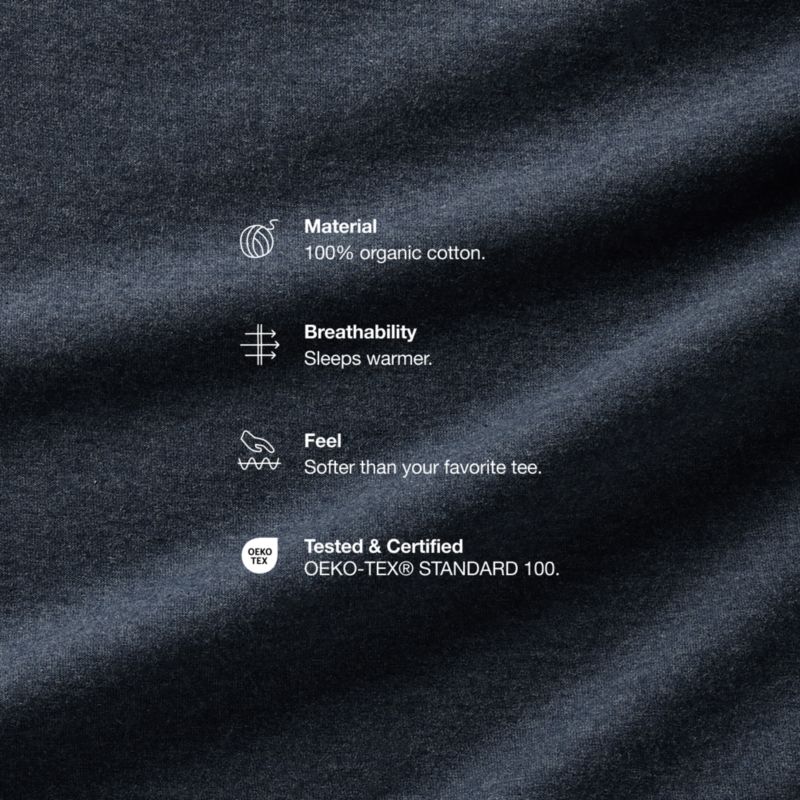 Cozysoft Organic Cotton Jersey Light Grey Standard Pillowcases, Set of 2 - image 6 of 7