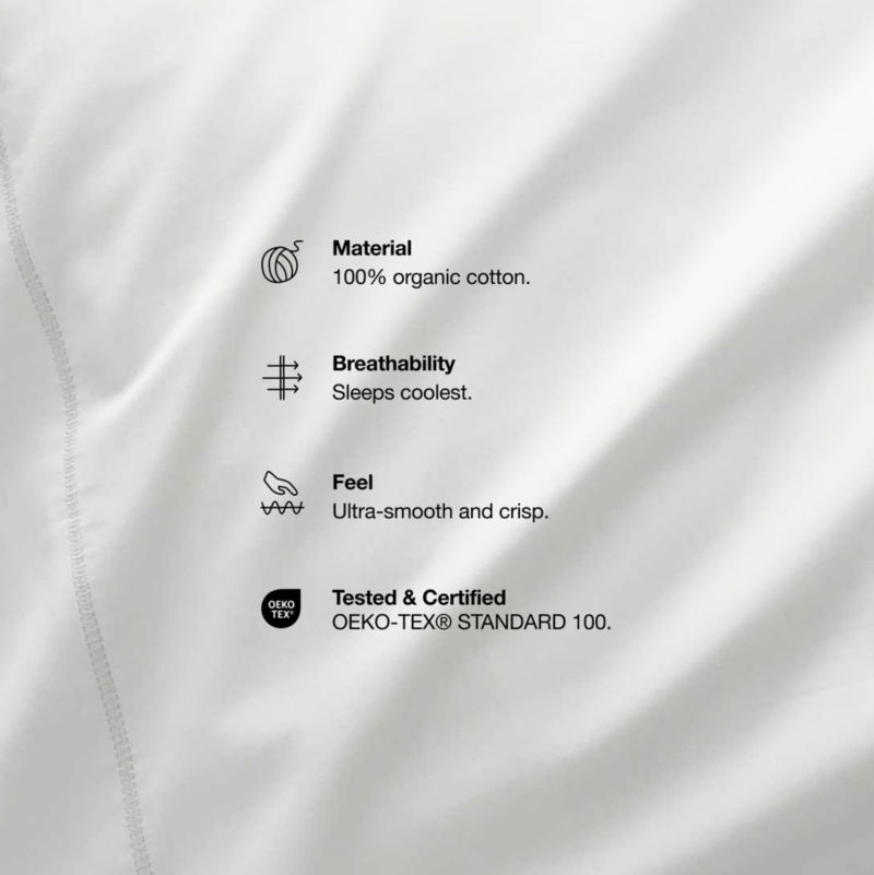Favorite Organic Cotton Percale White Queen Bed Sheet Set