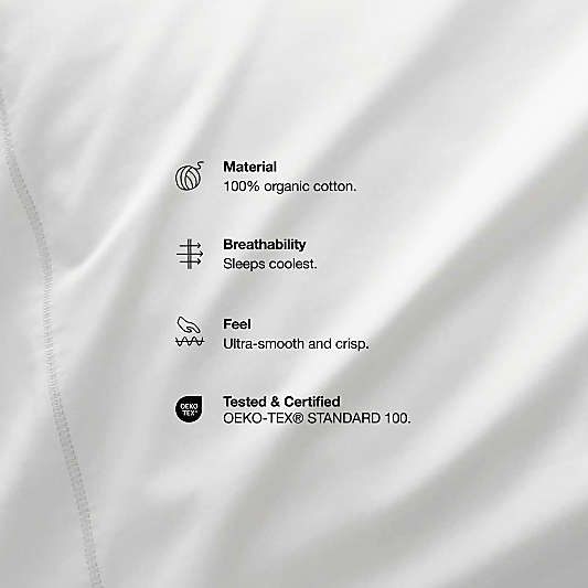 Favorite Organic Cotton Percale White Pillowcases, Set of 2