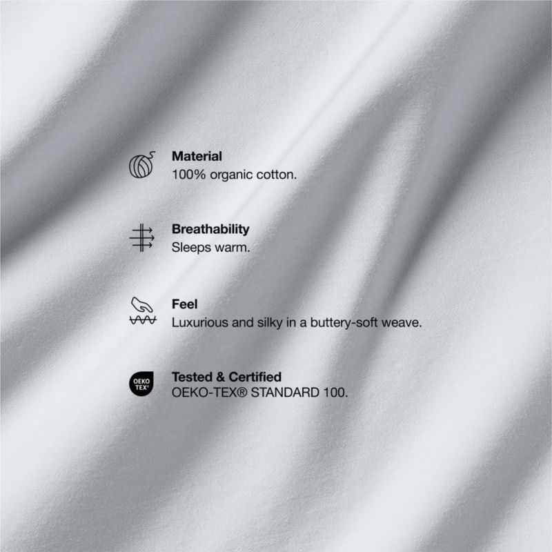 Favorite Organic Cotton Sateen White Queen Bed Sheet Set - image 1 of 3