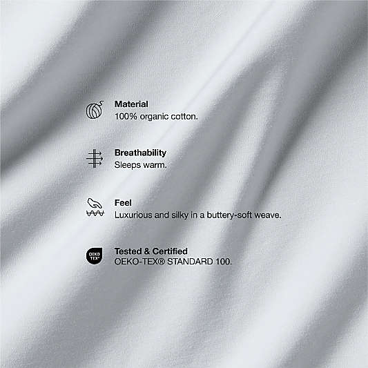 Favorite Organic Cotton Sateen Dove Grey King Bed Sheet Set