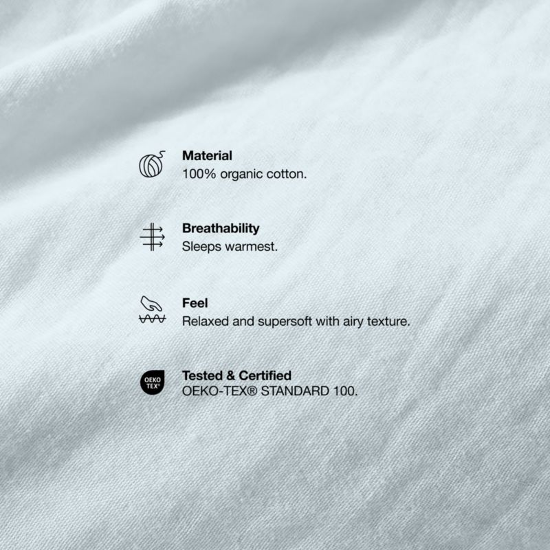 Supersoft Organic Cotton Gauze Crisp White Queen Bed Sheet Set - image 4 of 4