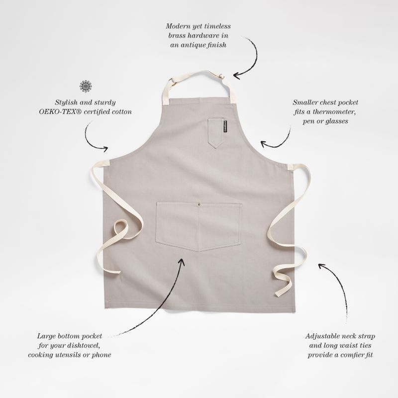 Indigo Organic Cotton Kitchen Apron with Pockets - image 5 of 7