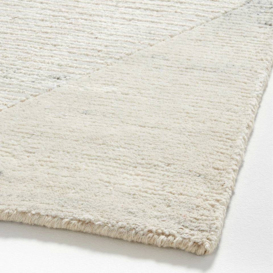 Dreux Wool-Blend Diamond-Textured Ivory Area Rug 9'x12' + Reviews