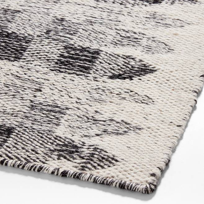 Flatweave Wool Checkerboard Charcoal Kids Area Rug 6x9 Crate & Kids Canada