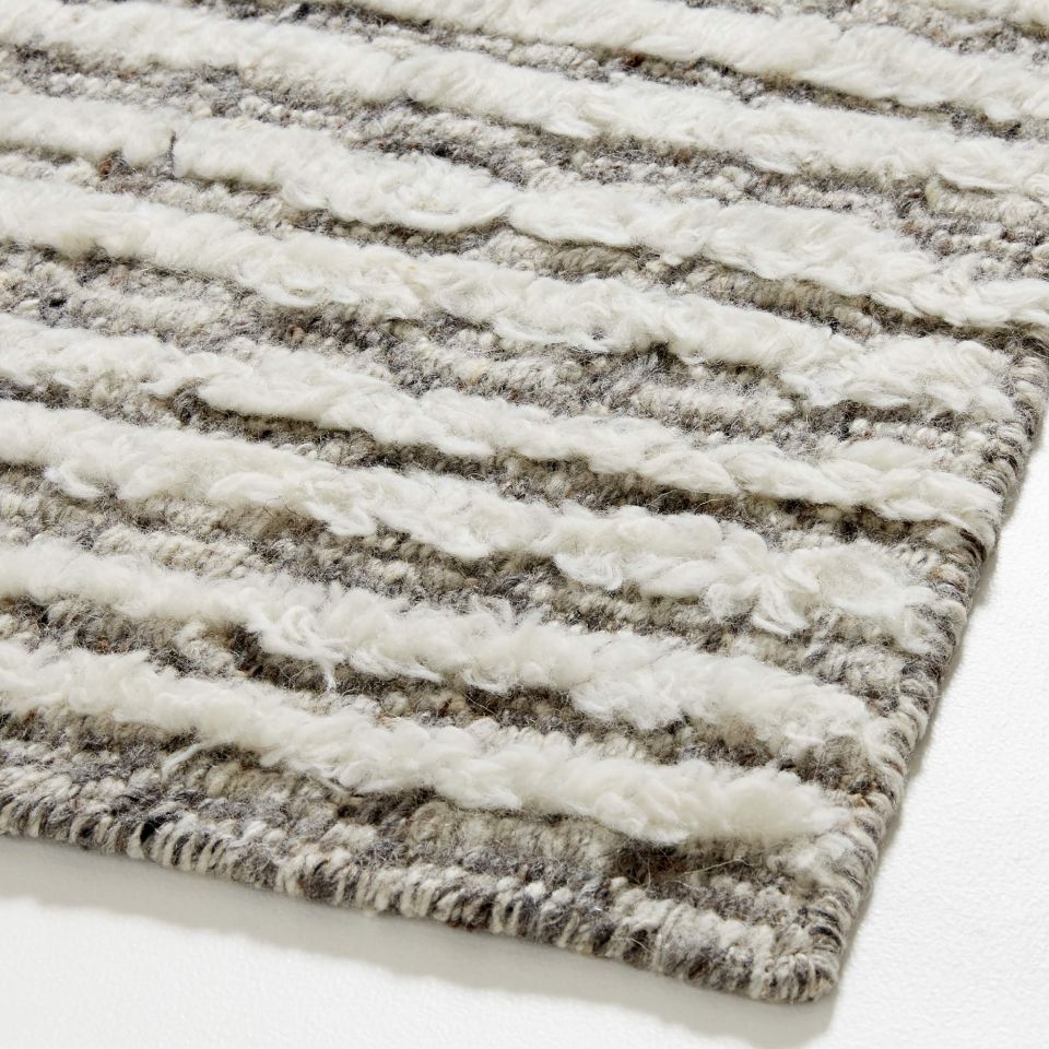 Silver Striped High-Low Accent Rug, 3x5, Grey Sold by at Home