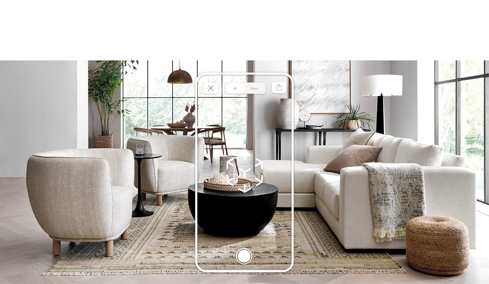 View in Your Room Using Augmented Reality Crate & Barrel