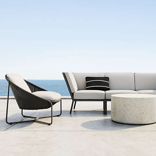 Outdoor Furniture Set: Morocco Lounge Chair, 3-Piece Sectional and Millstone Coffee Table