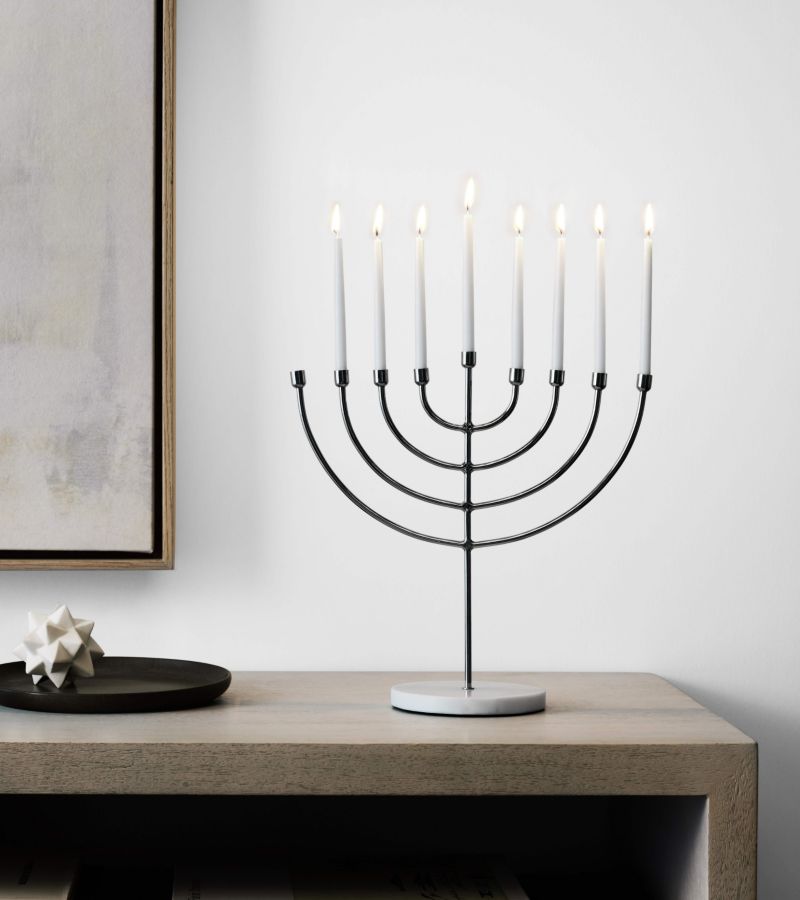 Modern Hanukkah Decorations Tableware Decor 2023 Crate Barrel Canada   Cb DPLP 20220915 Hanukkah Menorah Diptych L Thumb2