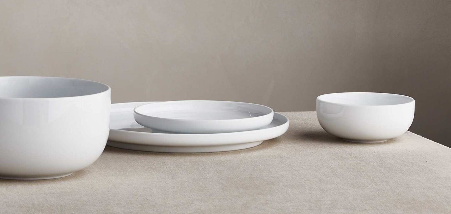 Toben White Coupe Dinnerware | Crate & Barrel