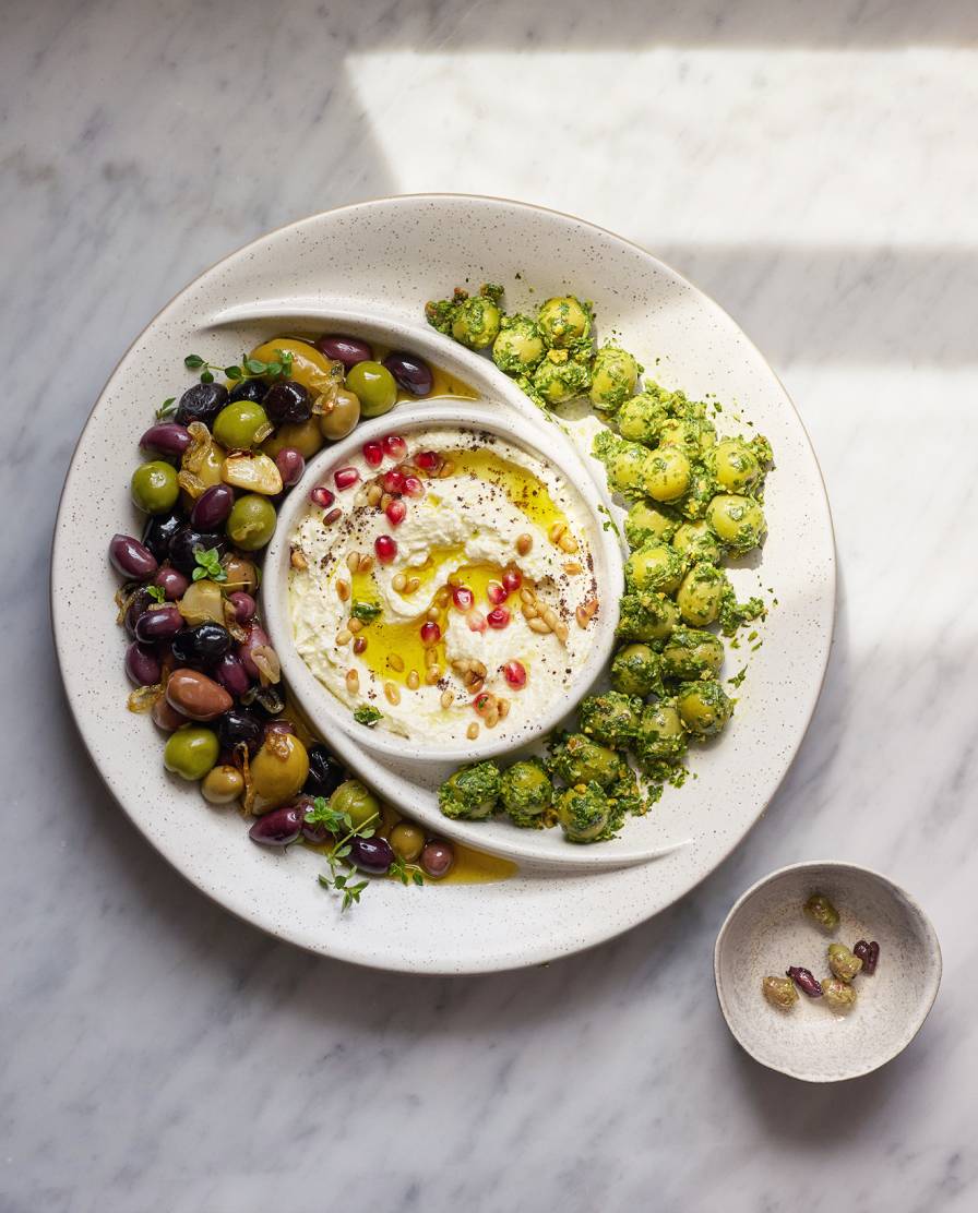 Marinated Olives with Whipped Feta