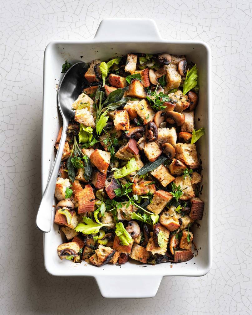 mushroom, sage and sourdough stuffing