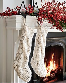 Village Lighting Company Silver Mantle Garland and Stocking Holder 3-Pack