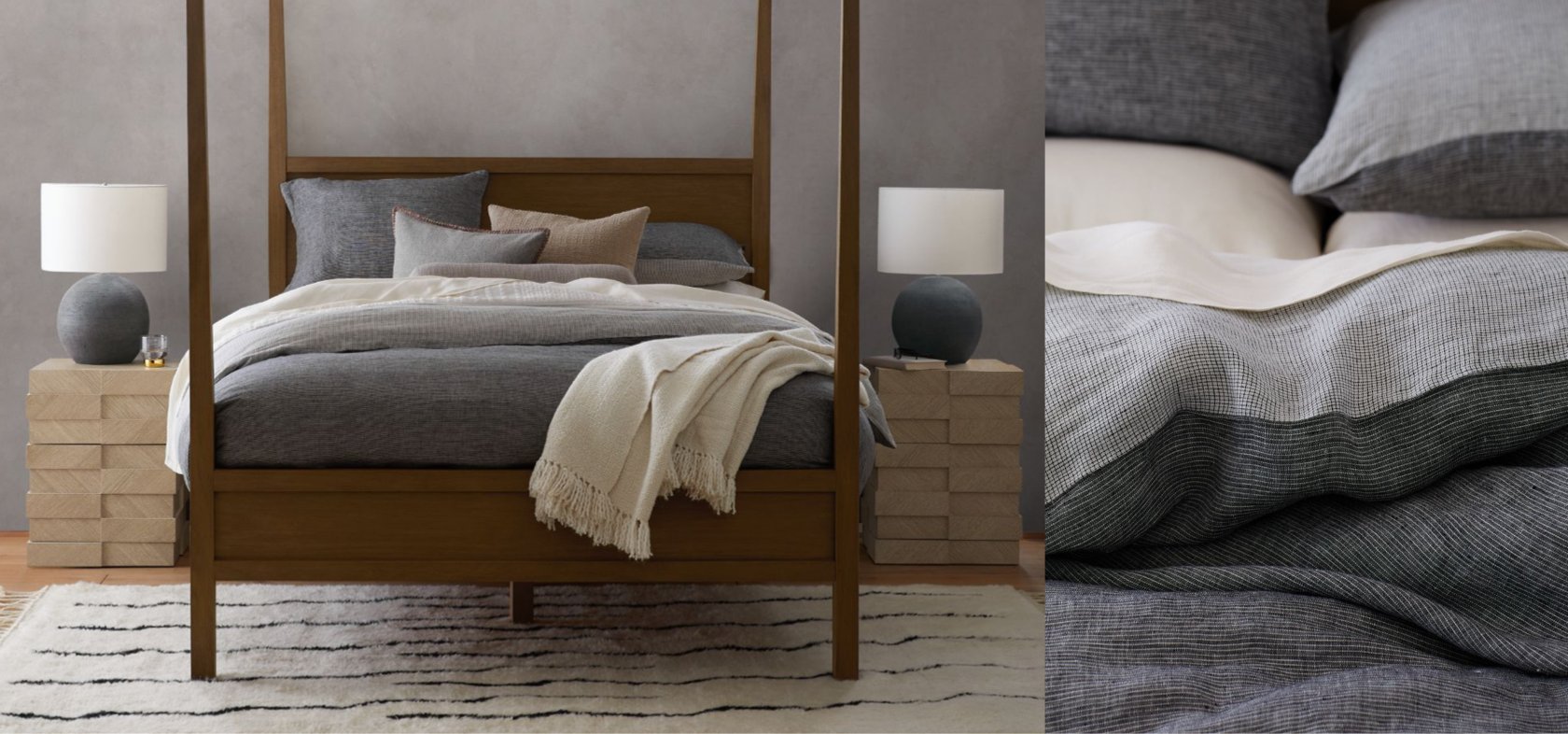 Muted & Modern Hemp Fiber Bedding Crate & Barrel