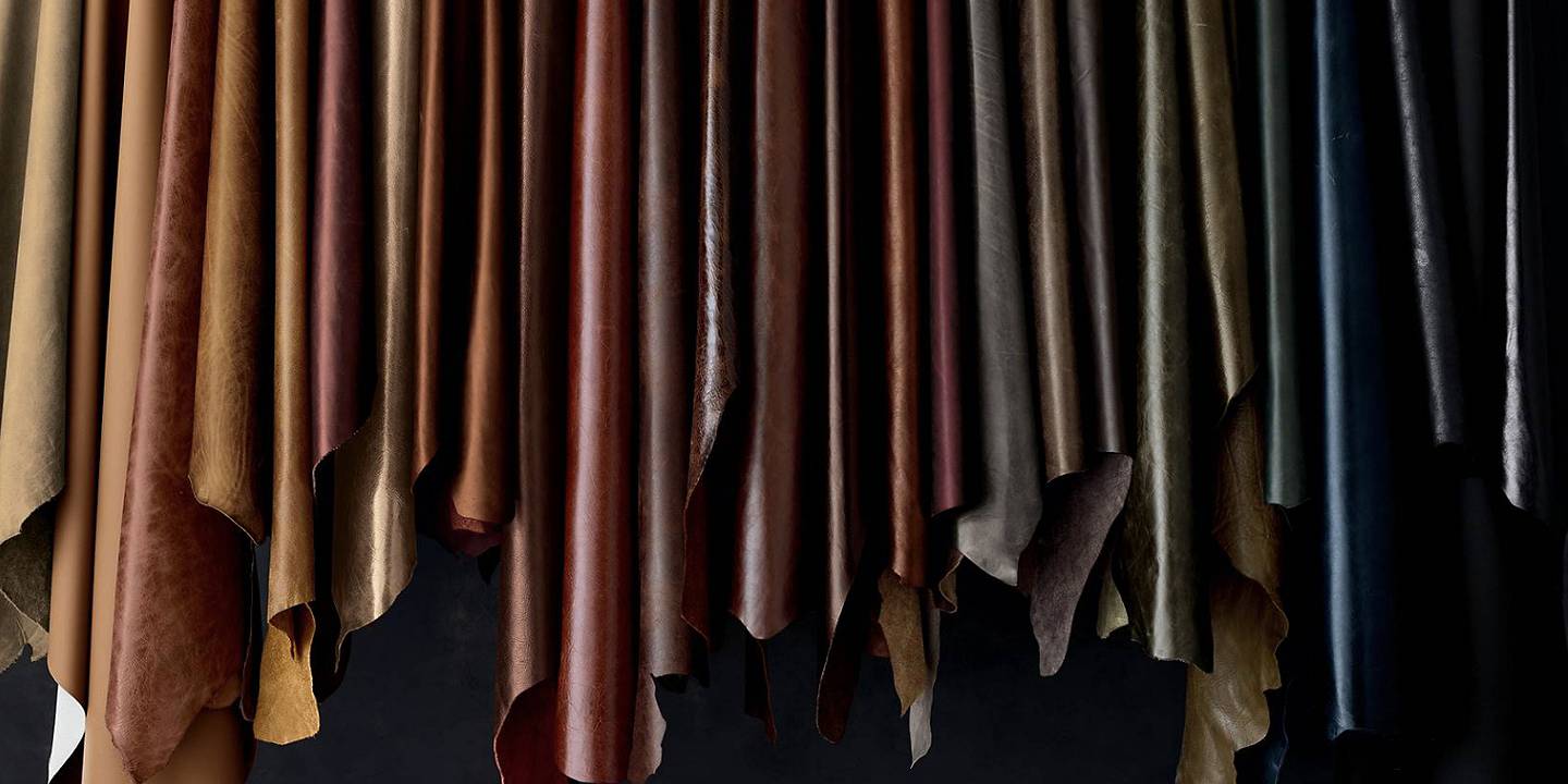 array of leather swatches