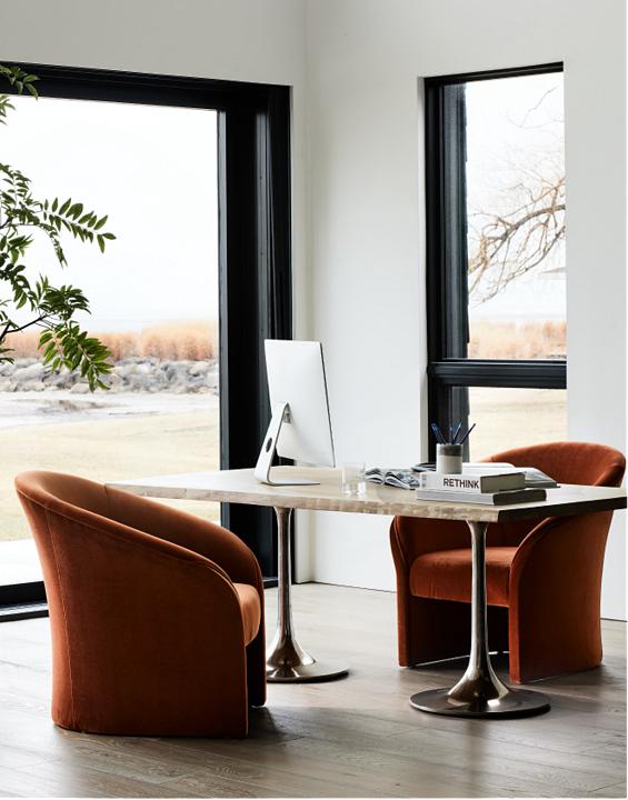 Seb Desk and Verso Accent Chairs