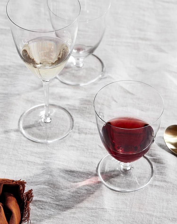 4 wine glasses L'Objet Prism Purple Wine Glasses