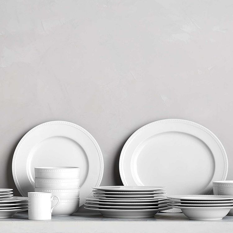 Brasserie All-White Porcelain Dinnerware Collection + Place